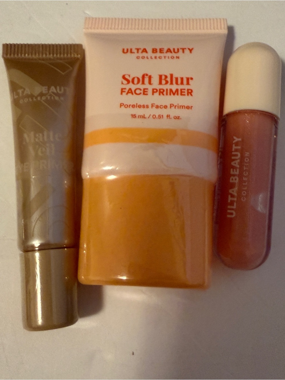 NEW Ulta Beauty 3 Piece Makeup Lot Soft Blur Face Primer Matte Veil & Lip Gloss